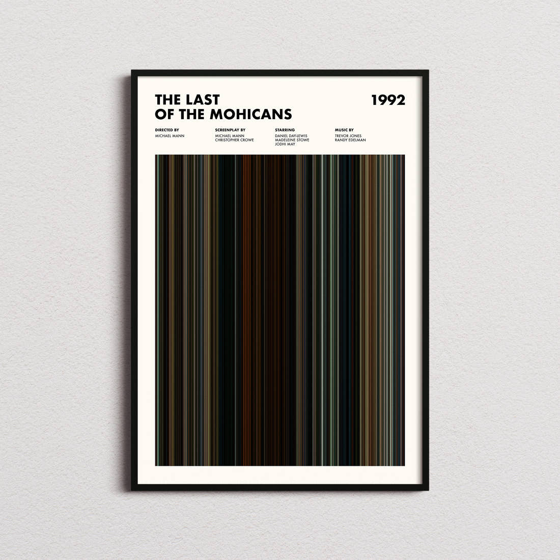 The Last of the Mohicans Movie Barcode Poster