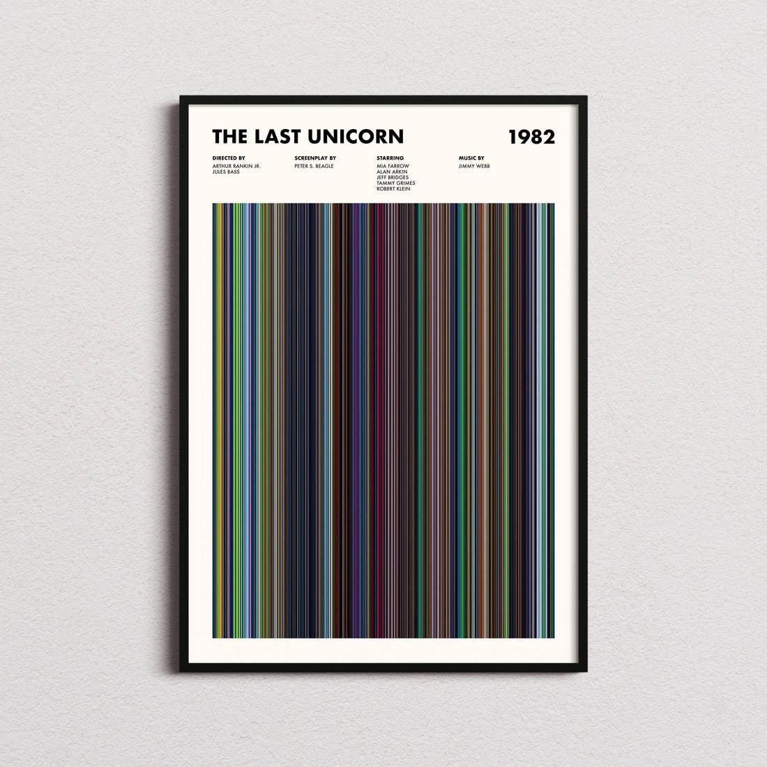 The Last Unicorn Movie Barcode Poster