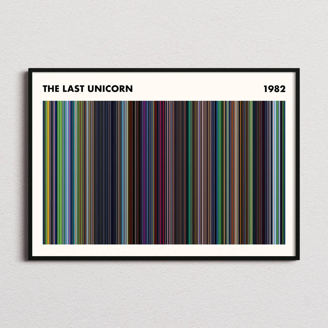 The Last Unicorn Movie Barcode Poster - Simplified