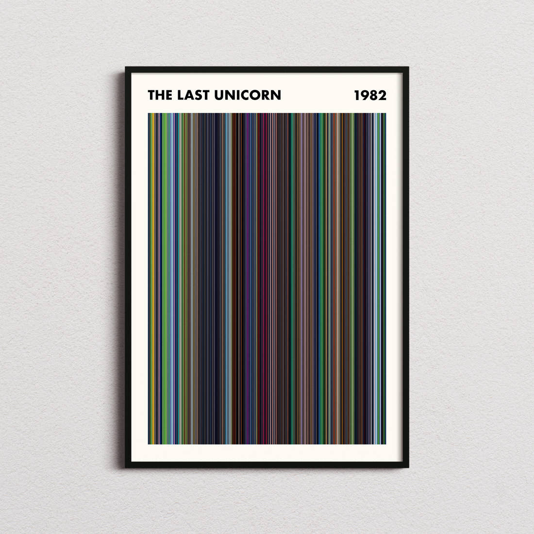 The Last Unicorn Movie Barcode Poster - Simplified