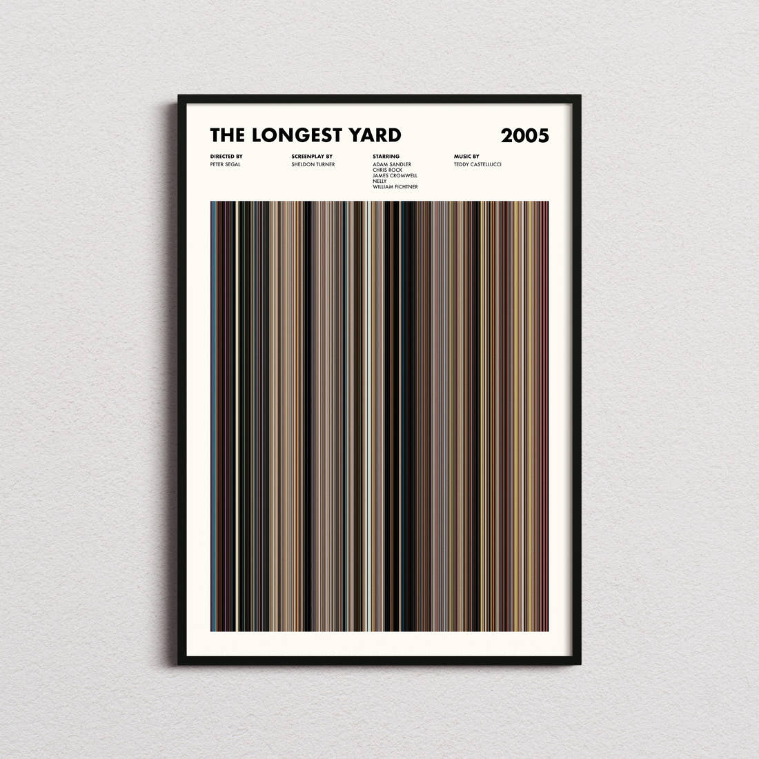 The Longest Yard Movie Barcode Poster