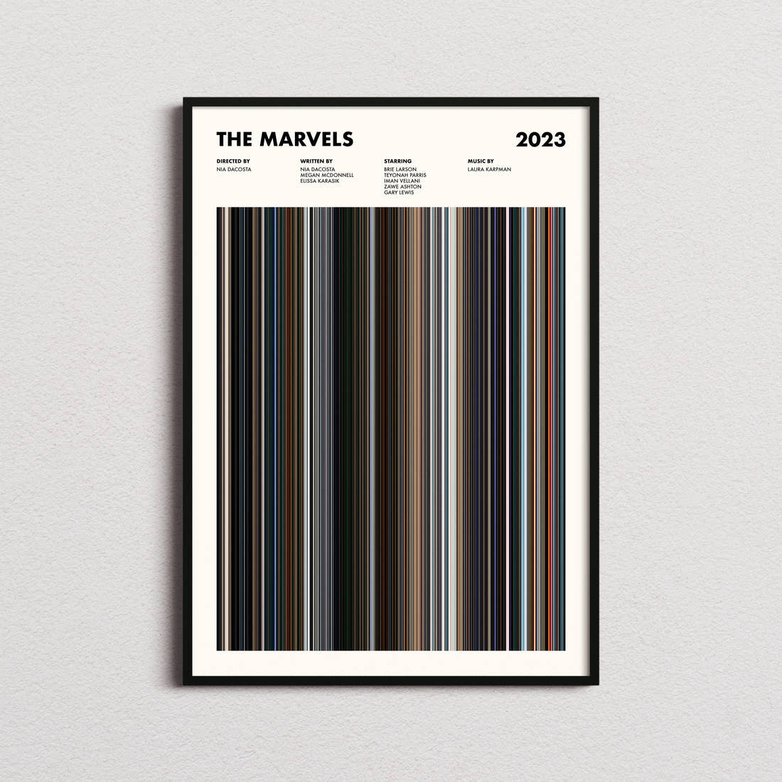 The Marvels Movie Barcode Poster