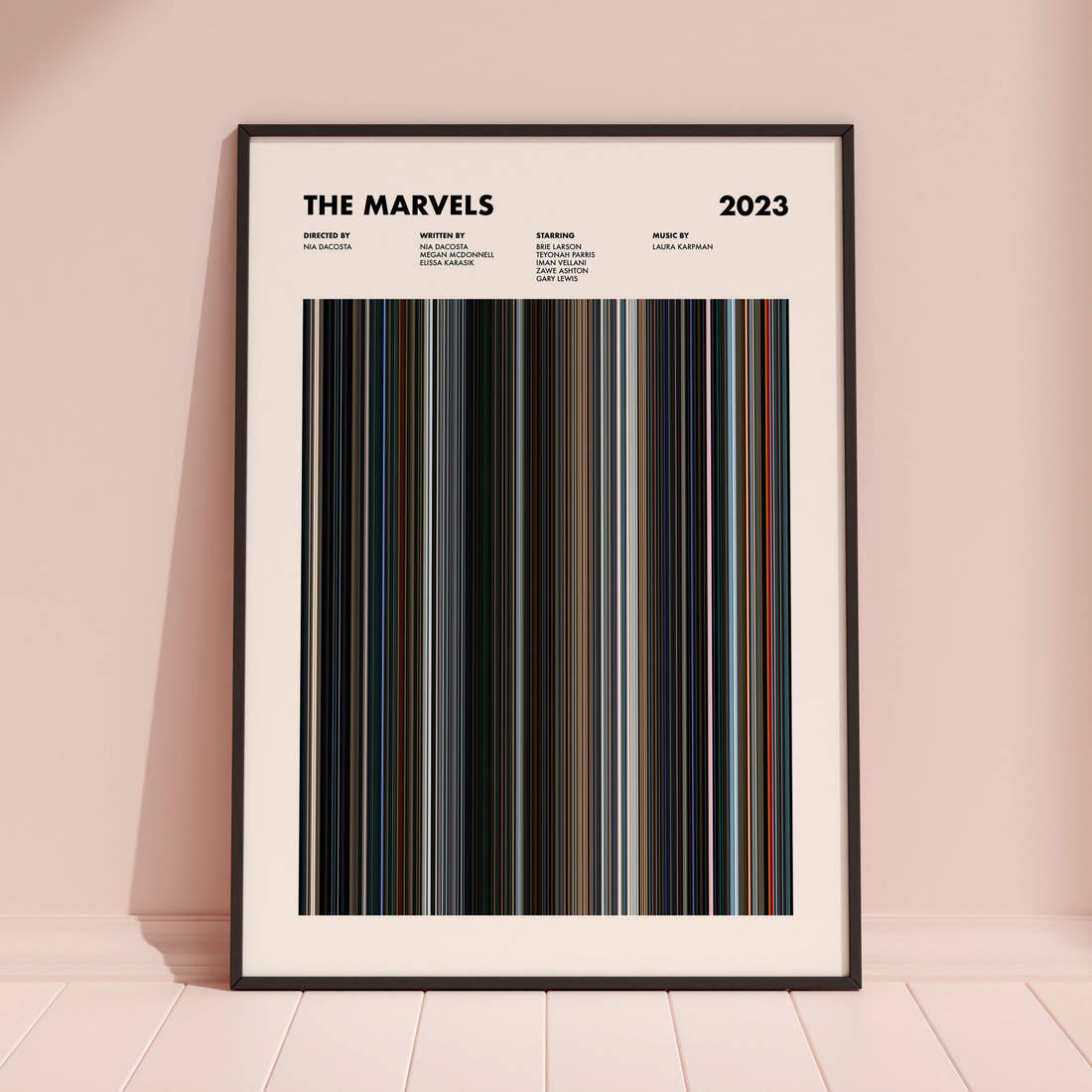 The Marvels Movie Barcode Poster