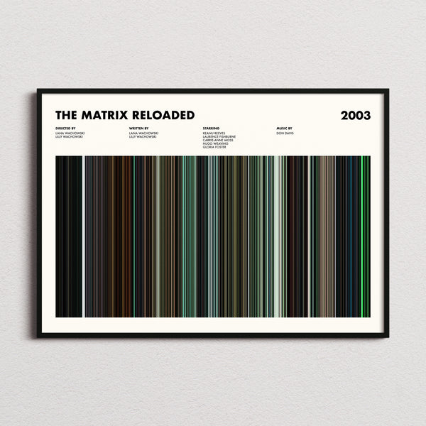 The Matrix Reloaded Movie Barcode Poster