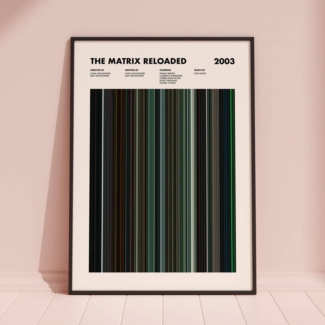 The Matrix Reloaded Movie Barcode Poster