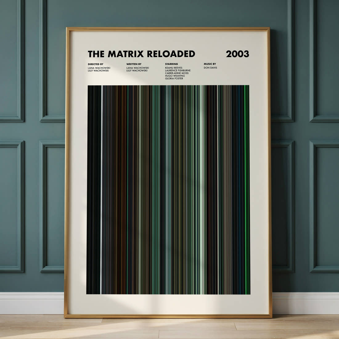 The Matrix Reloaded Movie Barcode Poster