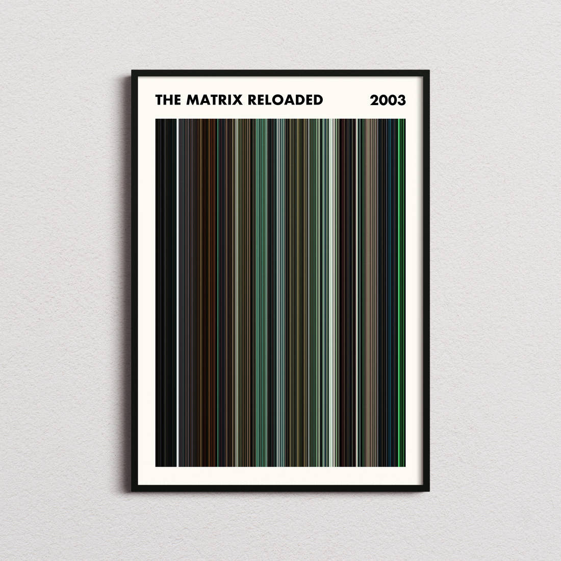 The Matrix Reloaded Movie Barcode Poster - Simplified