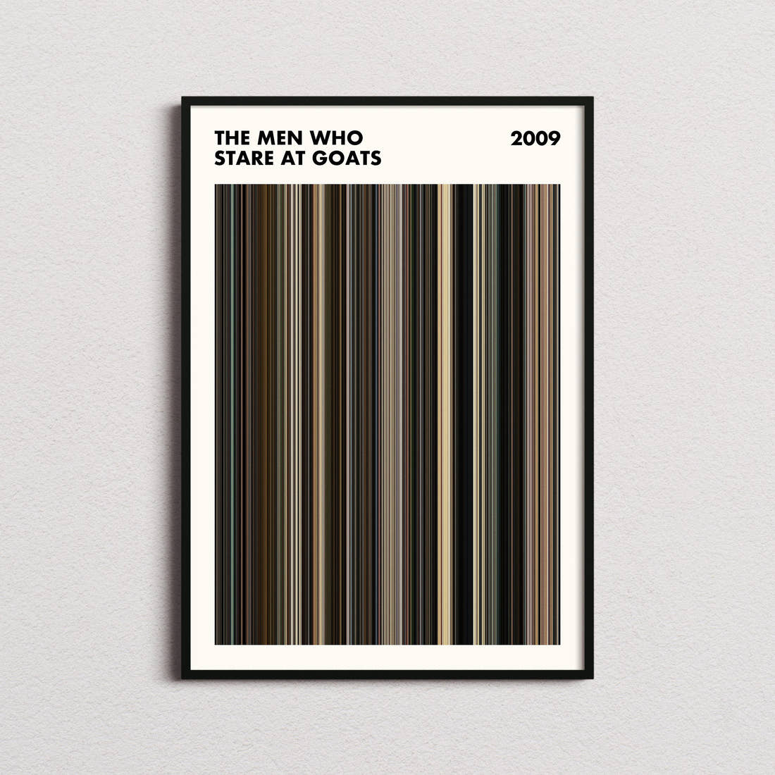 The Men Who Stare at Goats Movie Barcode Poster - Simplified