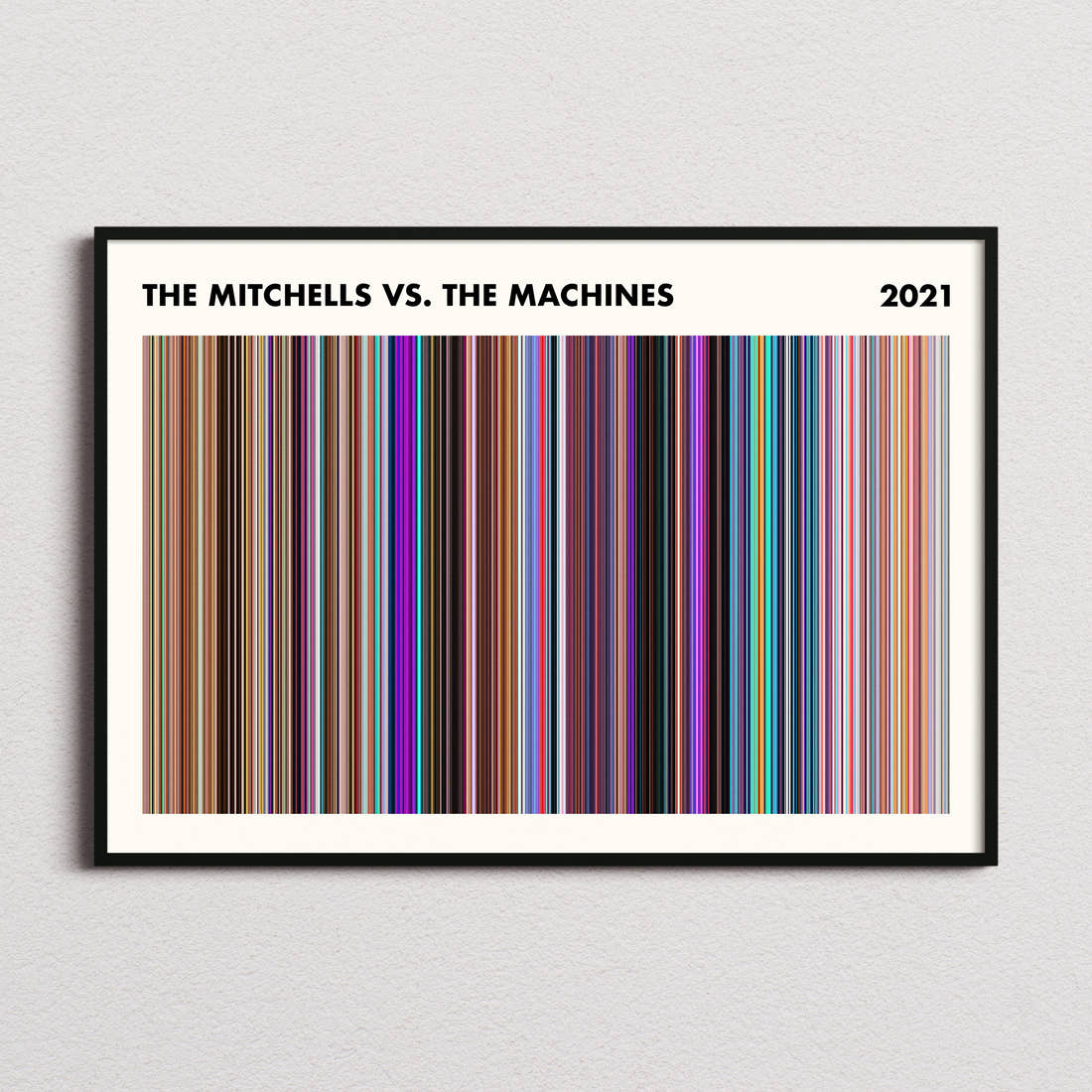 The Mitchells vs. the Machines Movie Barcode Poster - Simplified