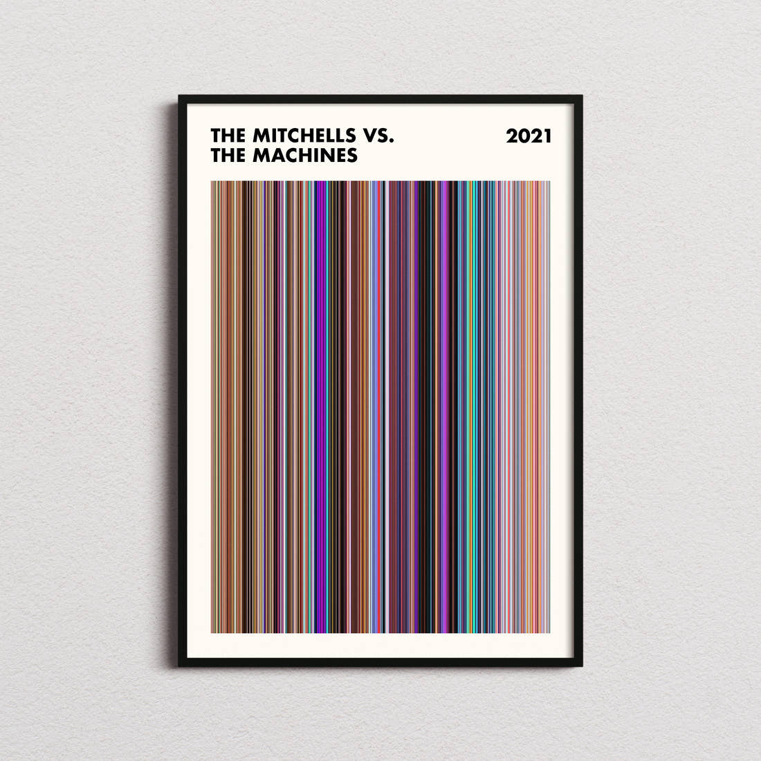 The Mitchells vs. the Machines Movie Barcode Poster - Simplified