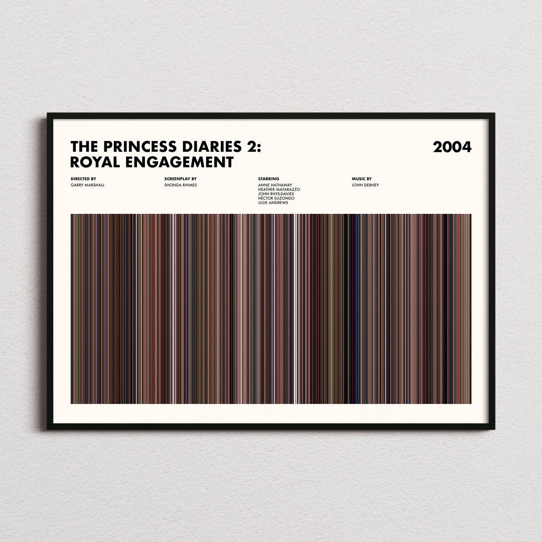 The Princess Diaries 2: Royal Engagement Movie Barcode Poster