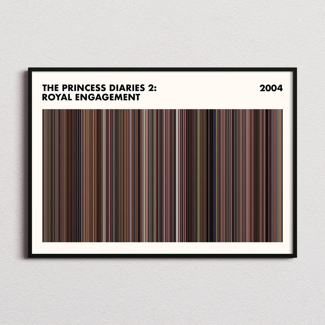 The Princess Diaries 2: Royal Engagement Movie Barcode Poster - Simplified