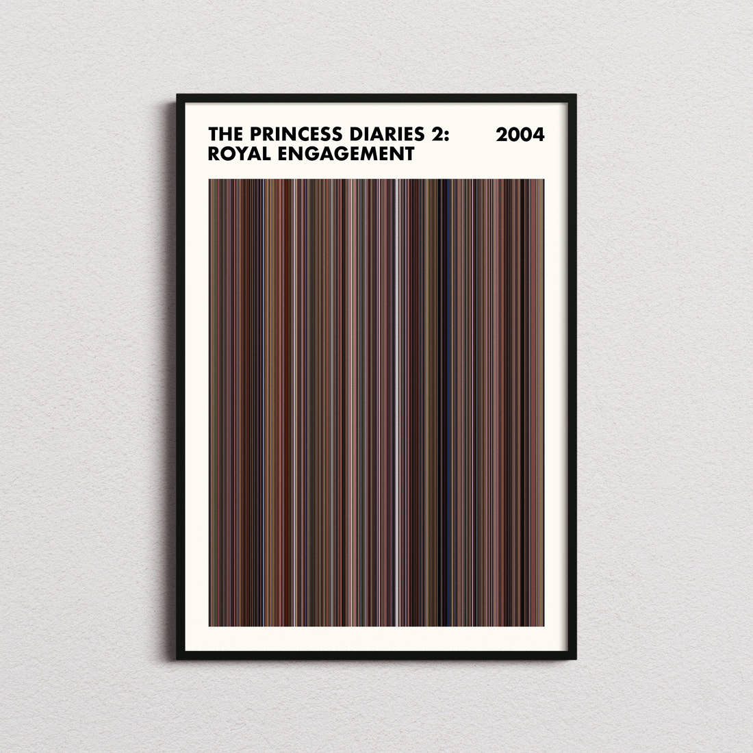 The Princess Diaries 2: Royal Engagement Movie Barcode Poster - Simplified