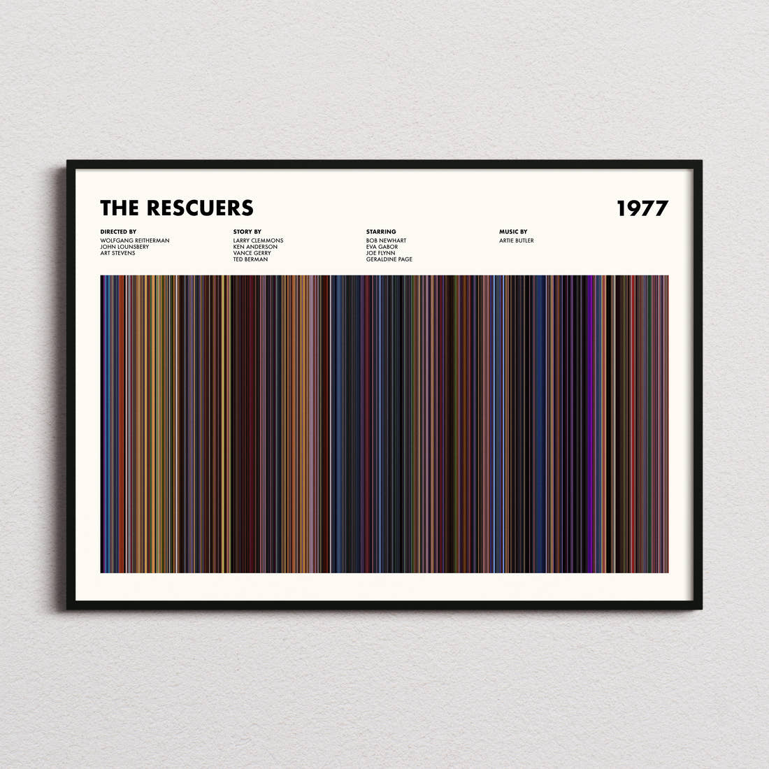 The Rescuers Movie Barcode Poster