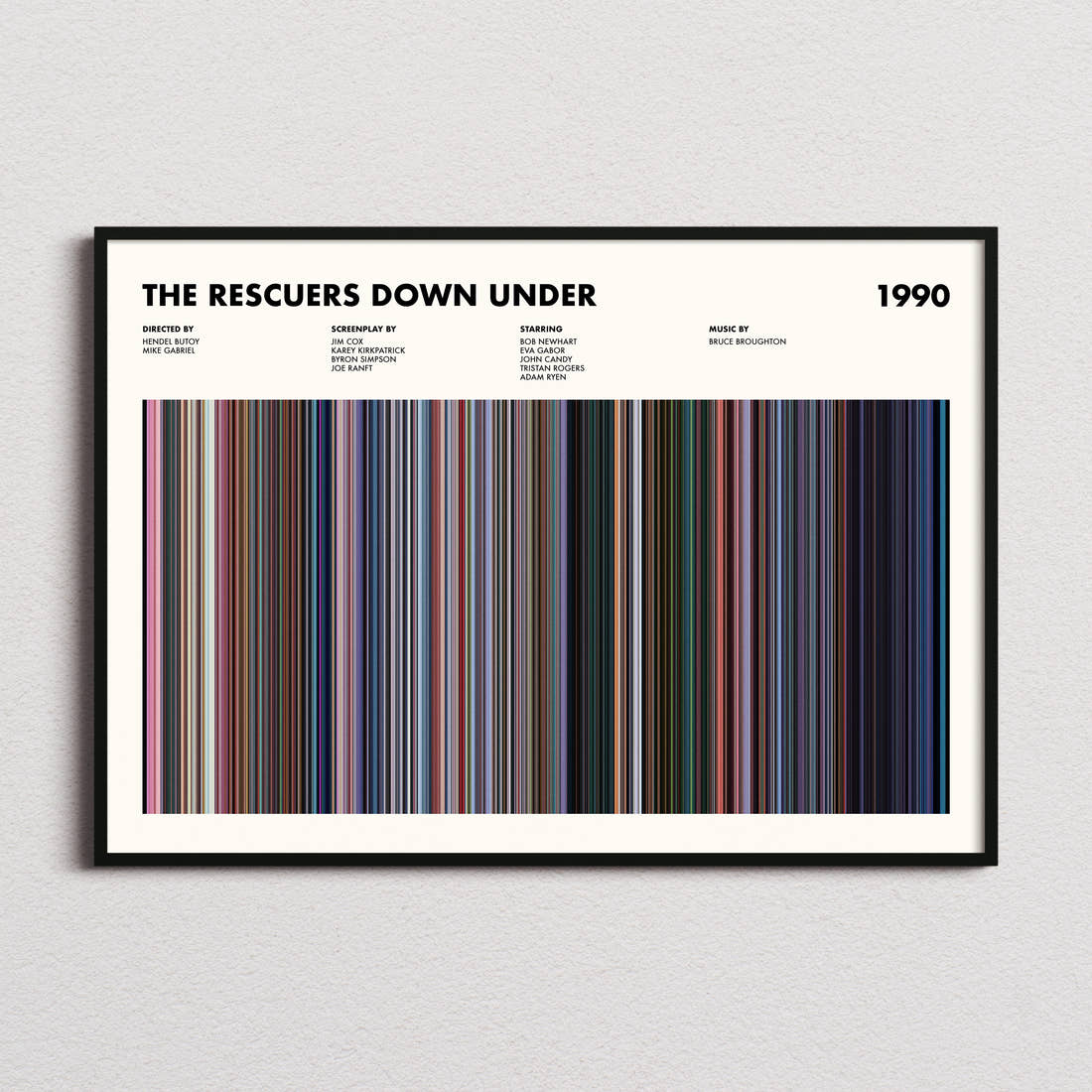 The Rescuers Down Under Movie Barcode Poster