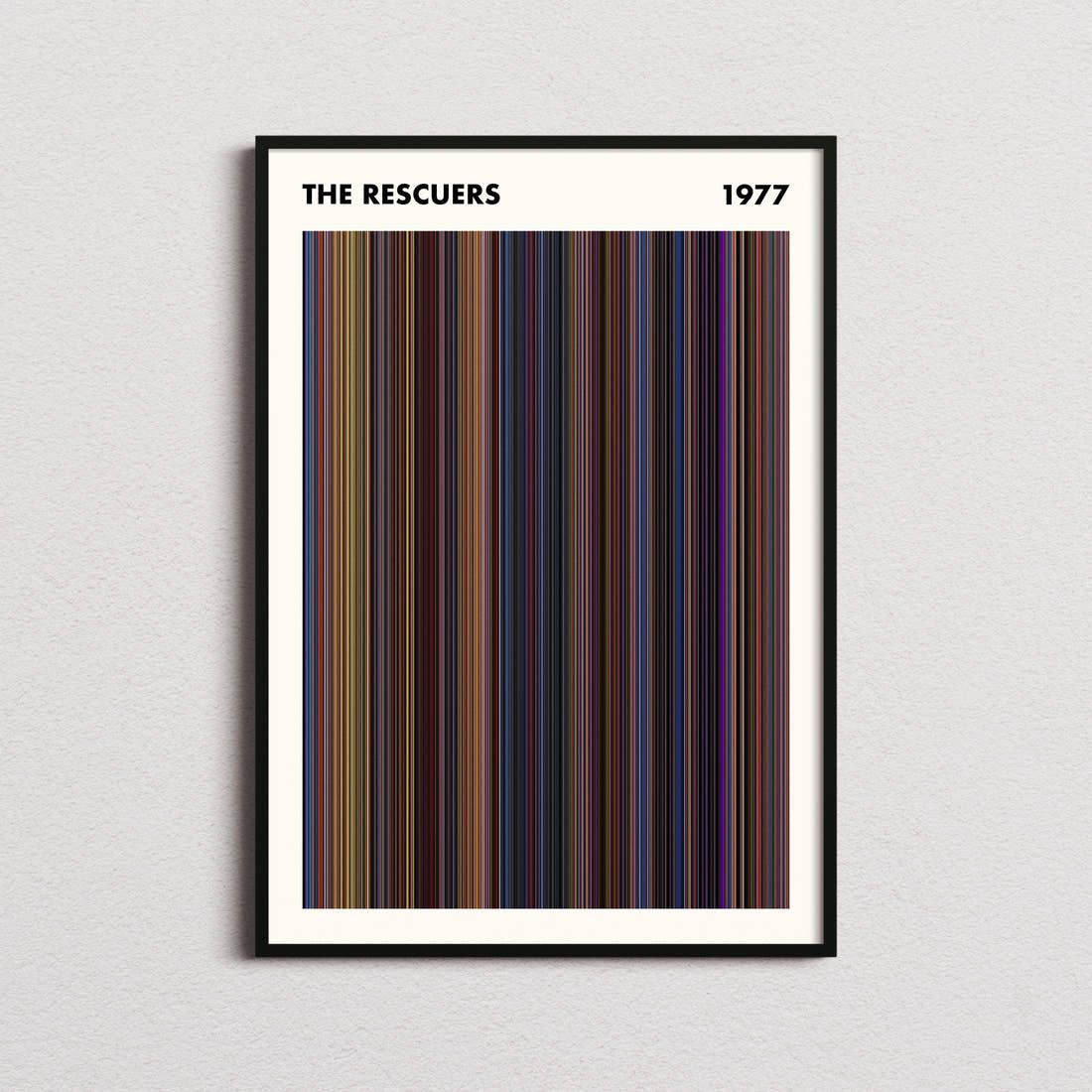 The Rescuers Movie Barcode Poster - Simplified