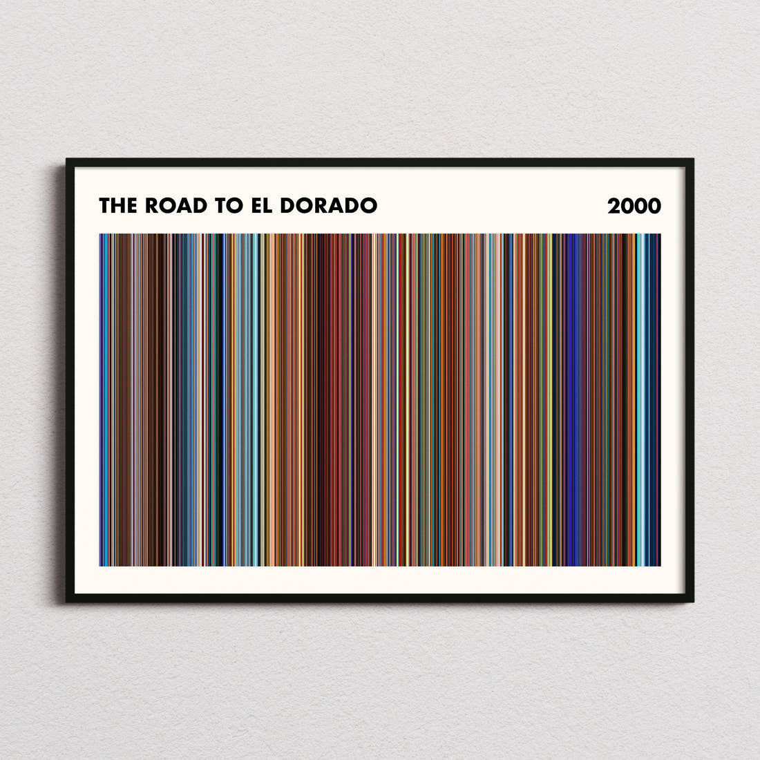 The Road to El Dorado Movie Barcode Poster - Simplified