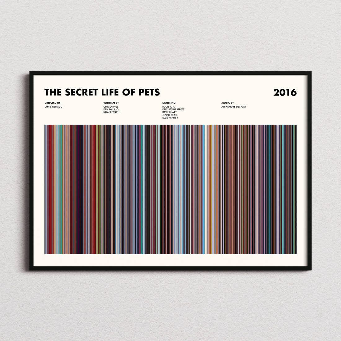 The Secret Life of Pets Movie Barcode Poster