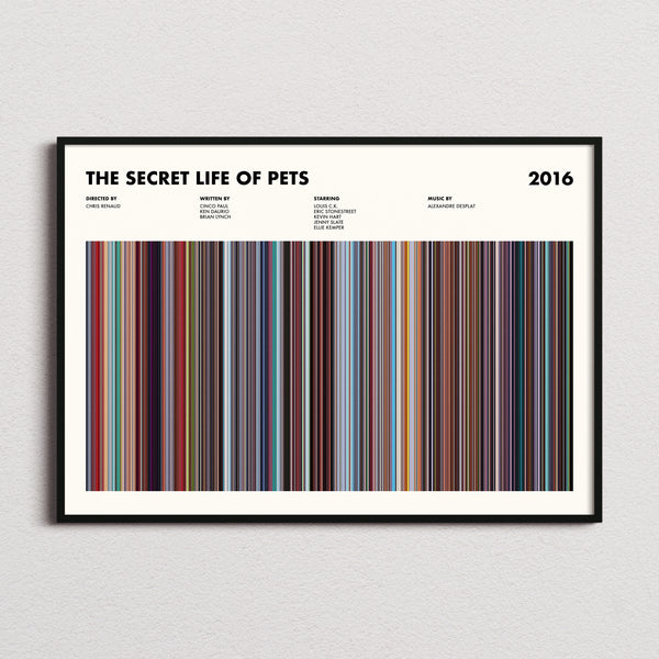 The Secret Life of Pets Movie Barcode Poster
