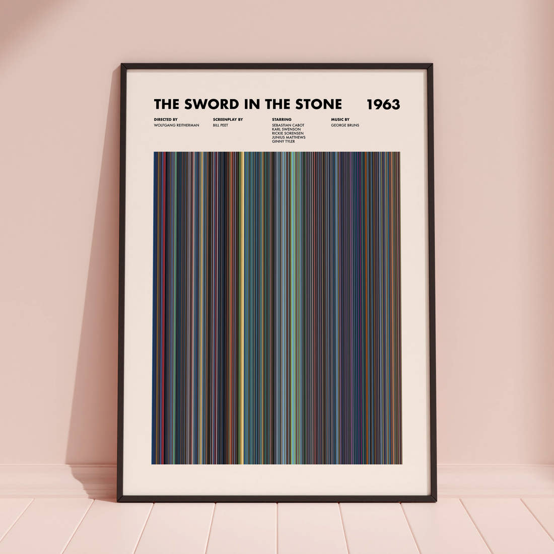 The Sword in the Stone Movie Barcode Poster