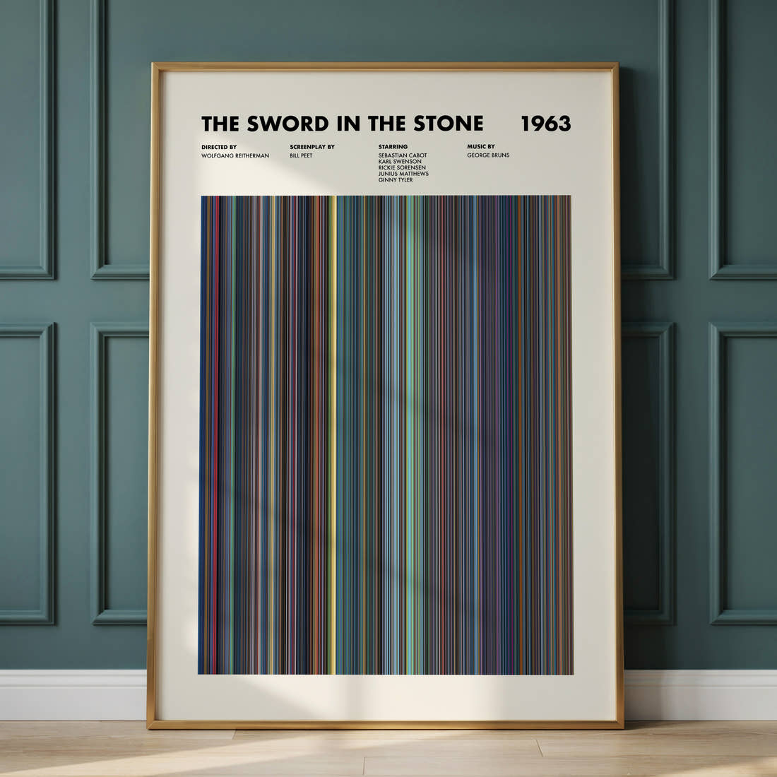 The Sword in the Stone Movie Barcode Poster