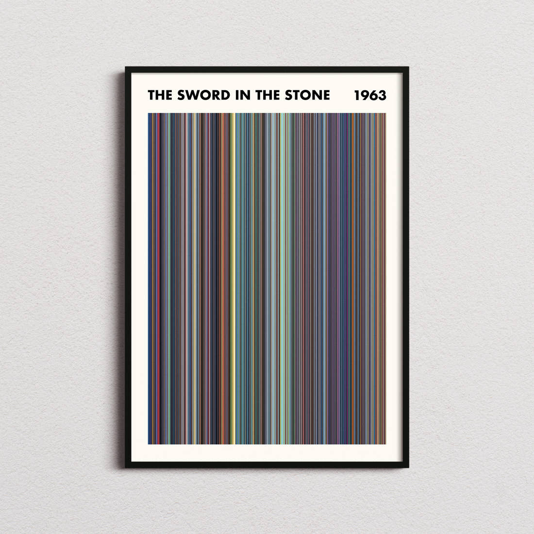 The Sword in the Stone Movie Barcode Poster - Simplified