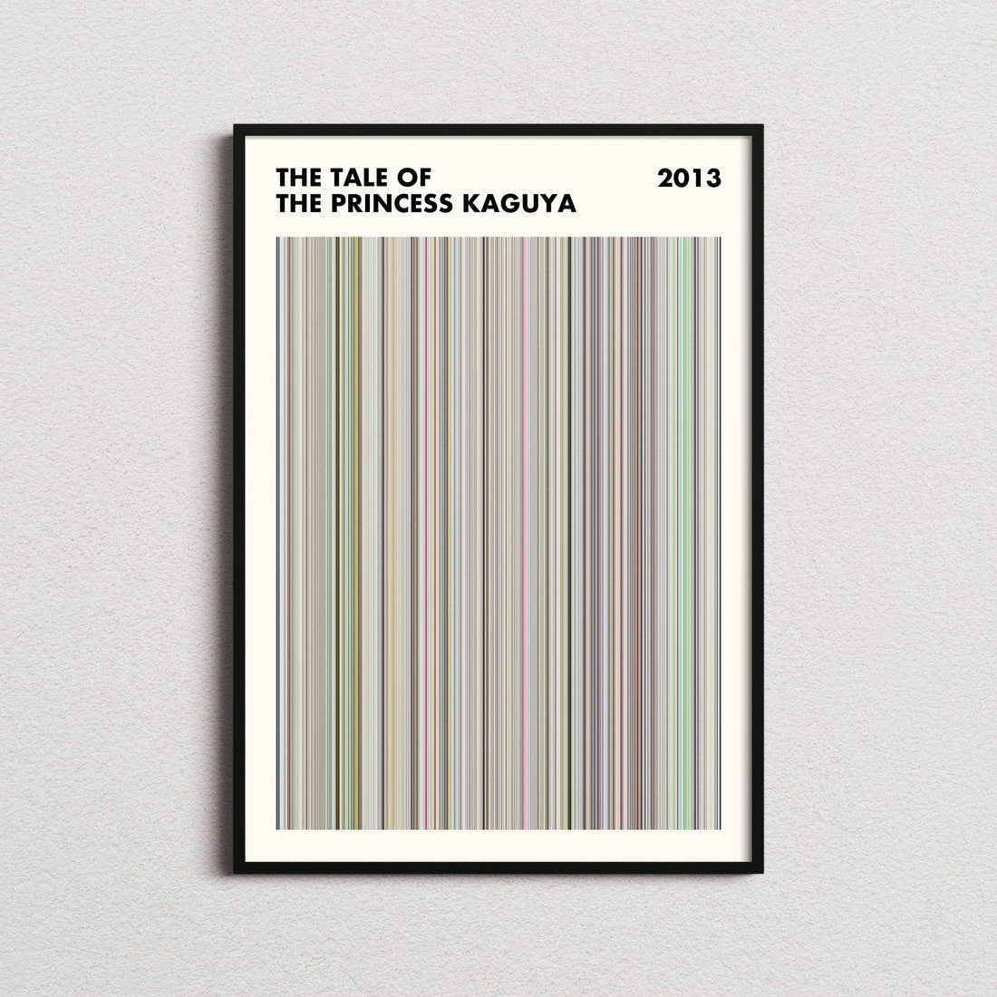 The Tale of the Princess Kaguya Movie Barcode Poster - Simplified