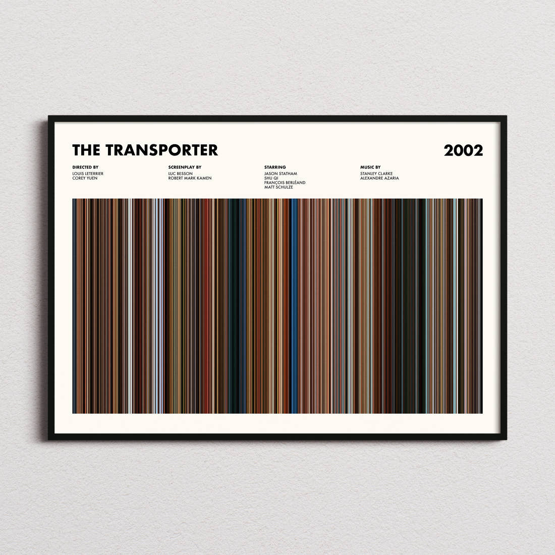The Transporter Movie Barcode Poster