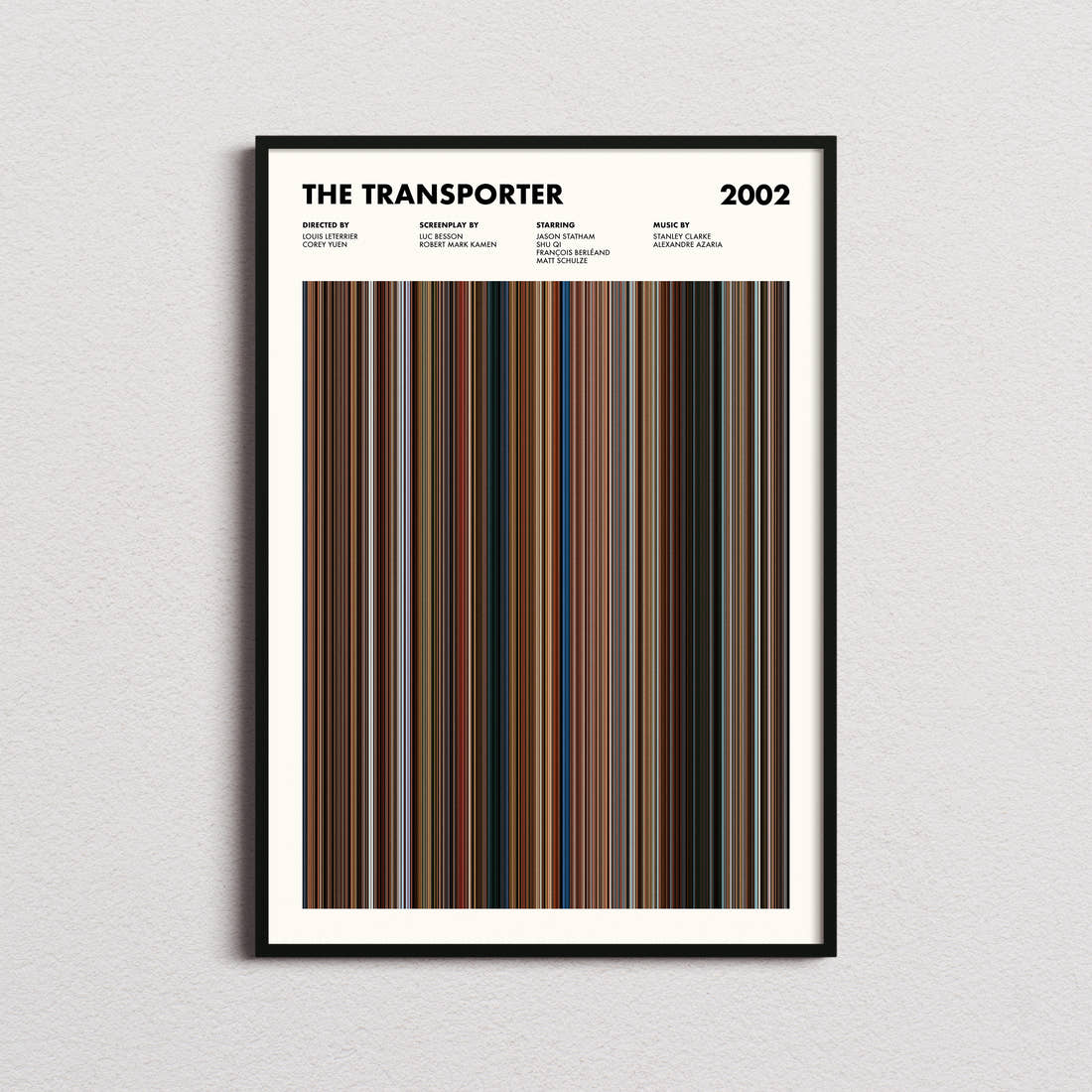 The Transporter Movie Barcode Poster