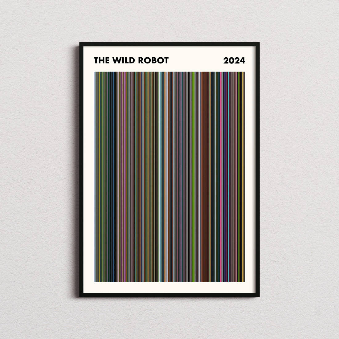 The Wild Robot Movie Barcode Poster - Simplified