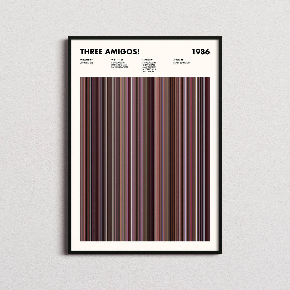 Three Amigos! Movie Barcode Poster