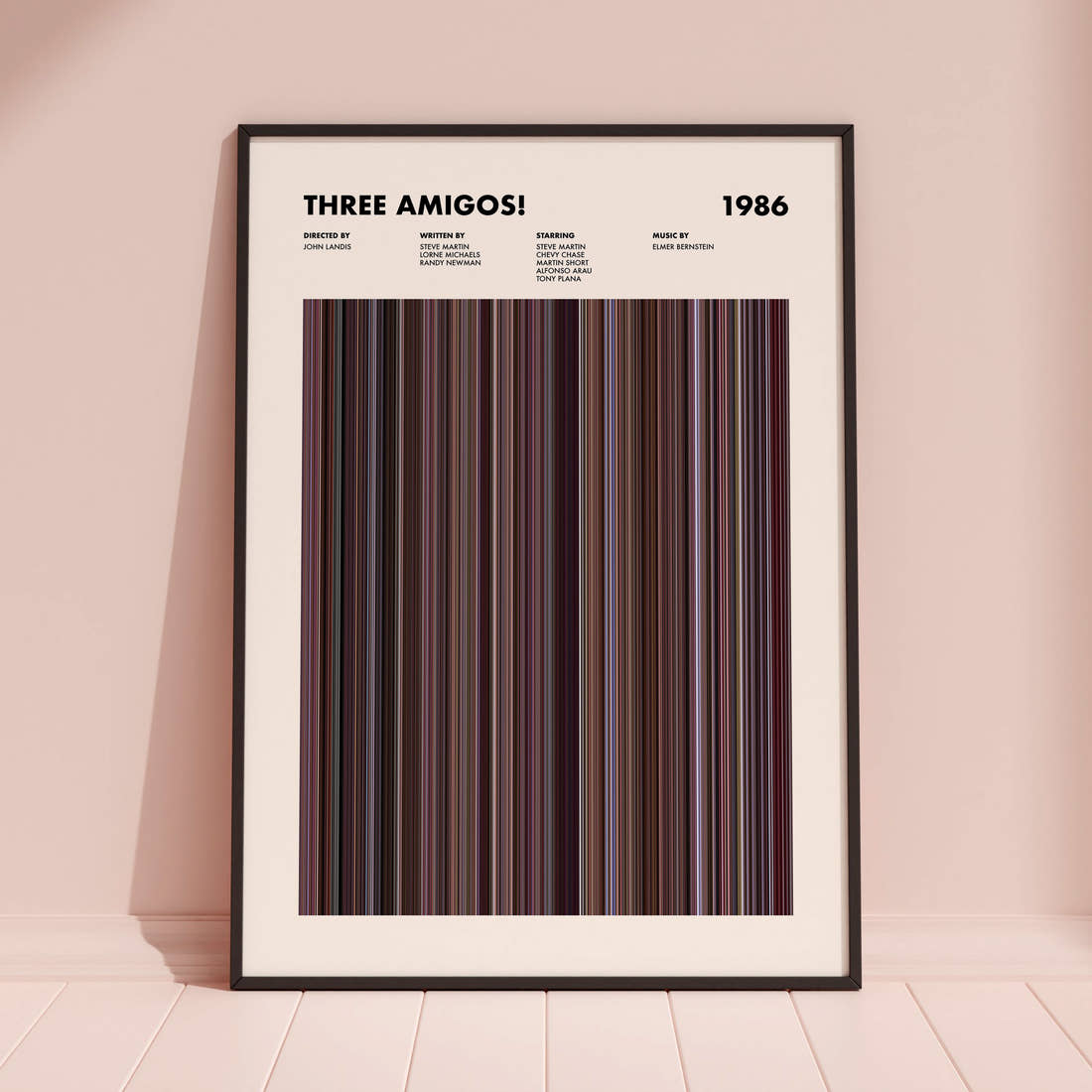 Three Amigos! Movie Barcode Poster