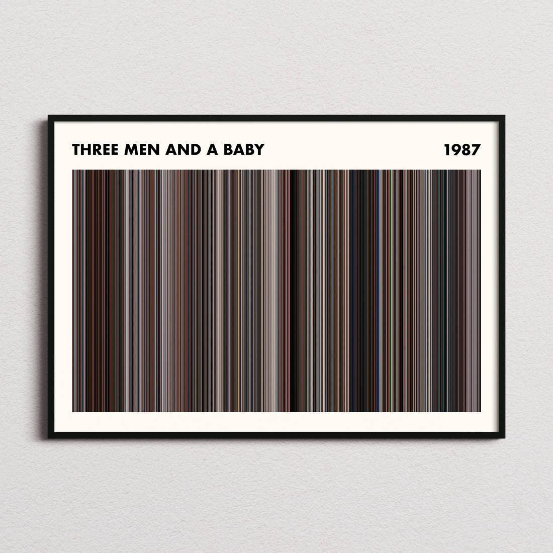Three Men and a Baby Movie Barcode Poster - Simplified