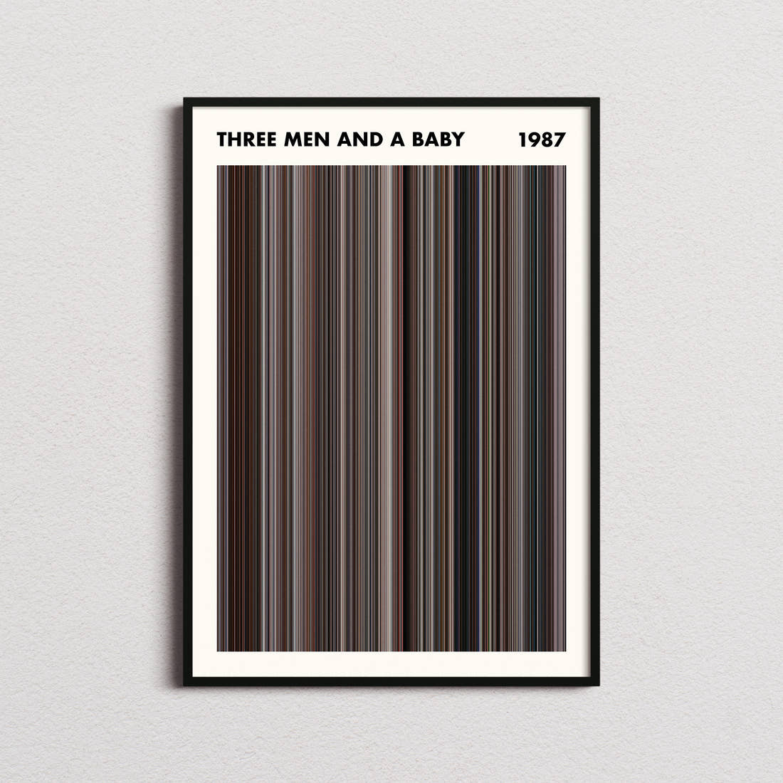 Three Men and a Baby Movie Barcode Poster - Simplified