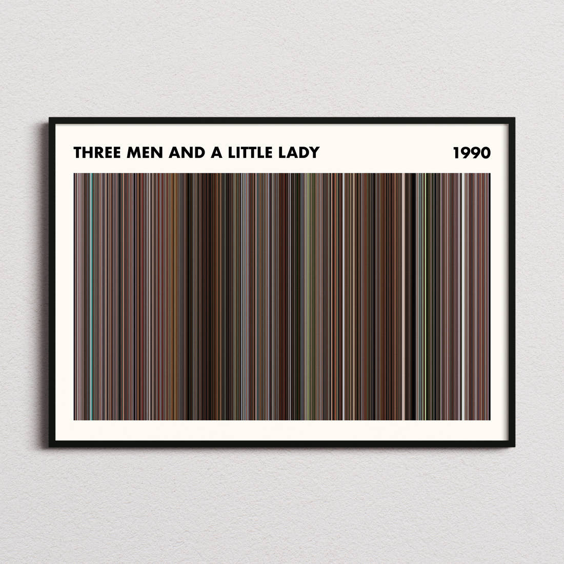 Three Men and a Little Lady Movie Barcode Poster - Simplified