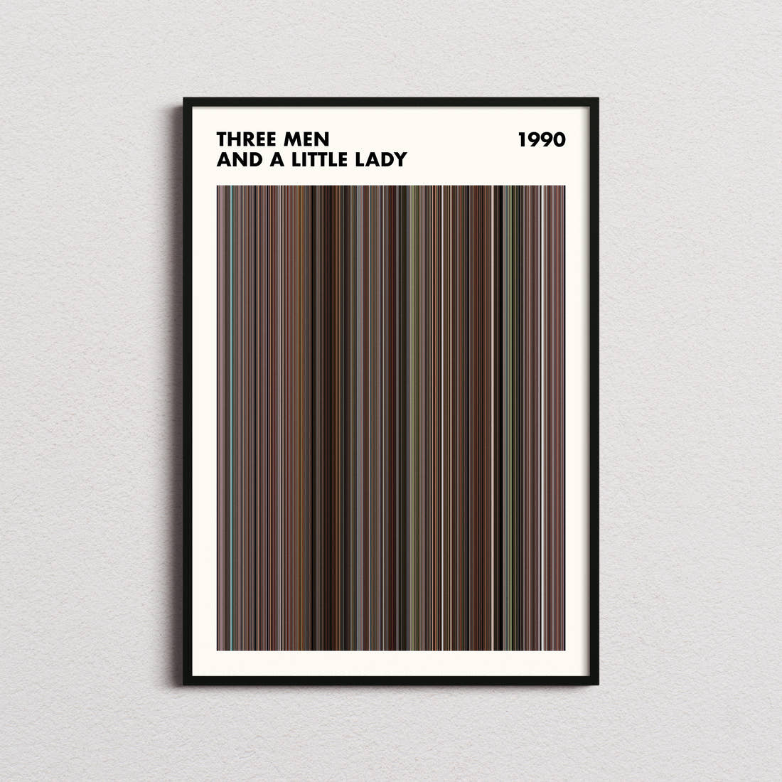Three Men and a Little Lady Movie Barcode Poster - Simplified