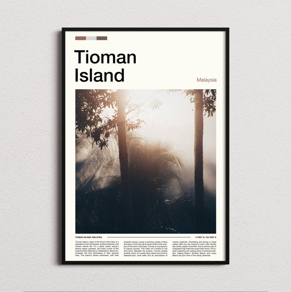 Tioman Island - Sun Rays Through Trees - Travel Print