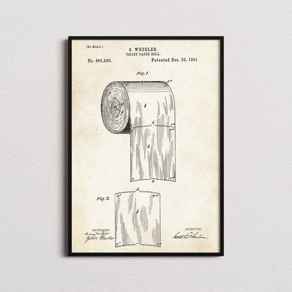 Toilet Paper Roll Patent Print