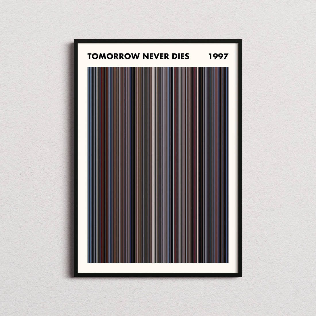 Tomorrow Never Dies Movie Barcode Poster - Simplified