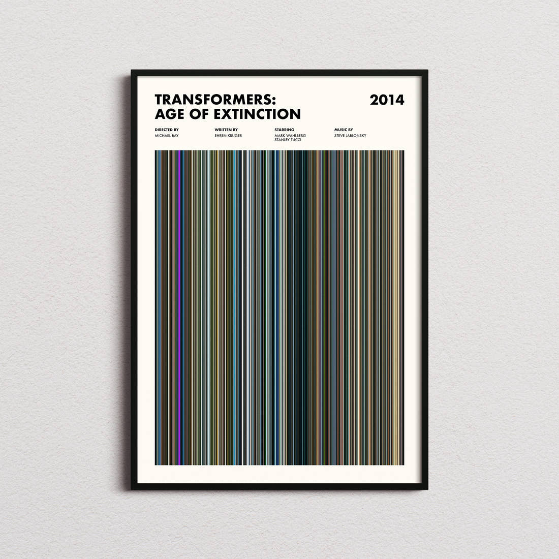 Transformers: Age of Extinction Movie Barcode Poster