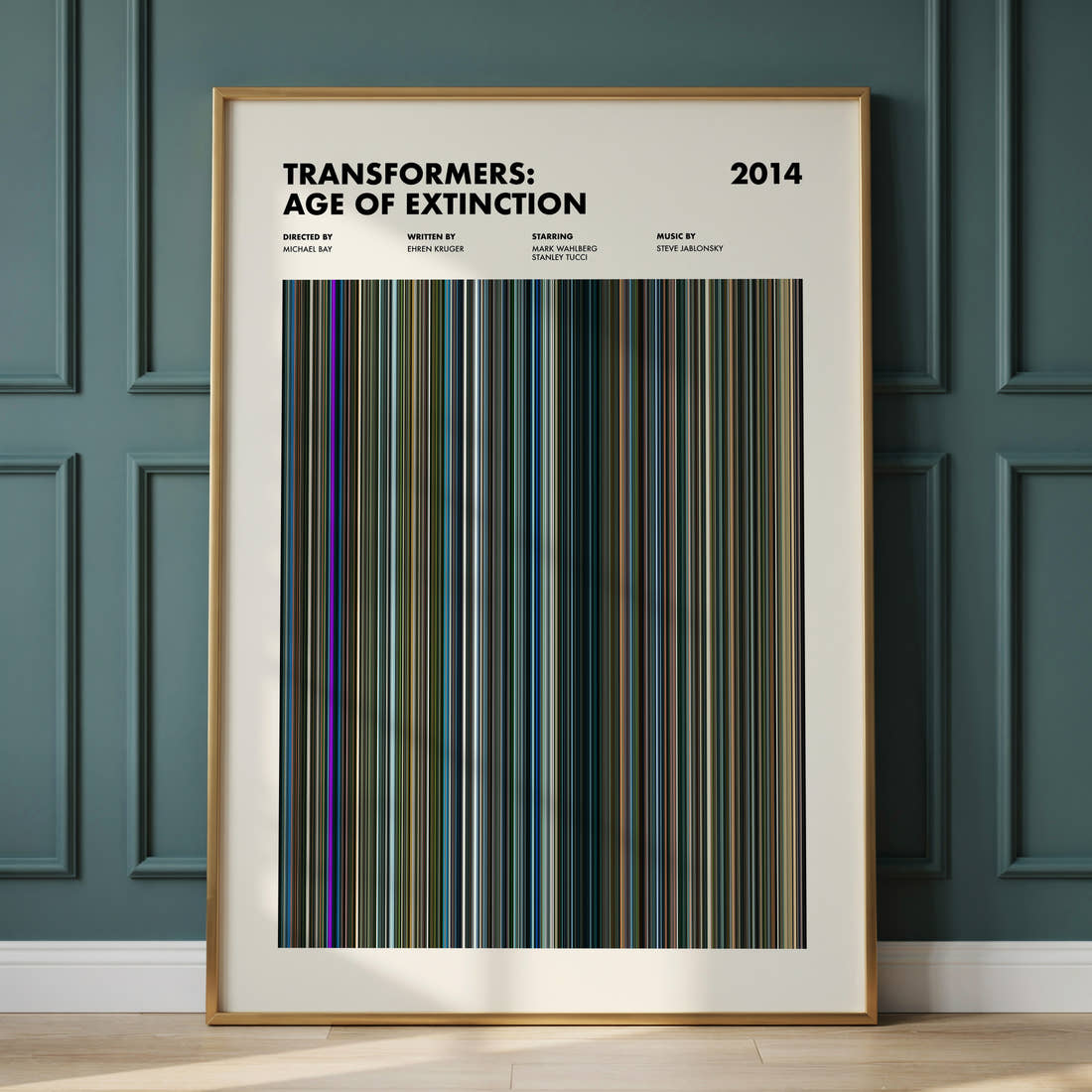 Transformers: Age of Extinction Movie Barcode Poster