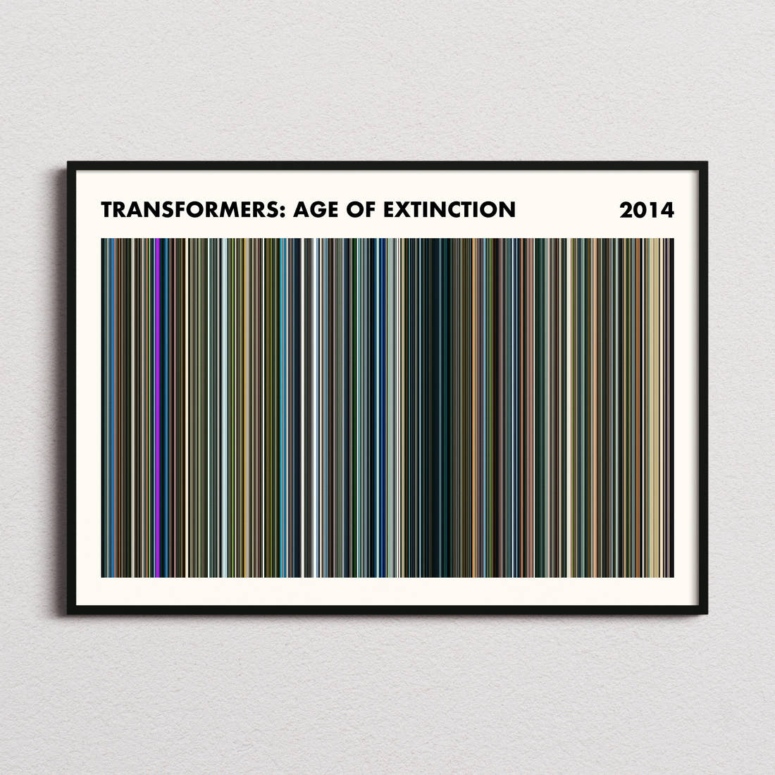 Transformers: Age of Extinction Movie Barcode Poster - Simplified