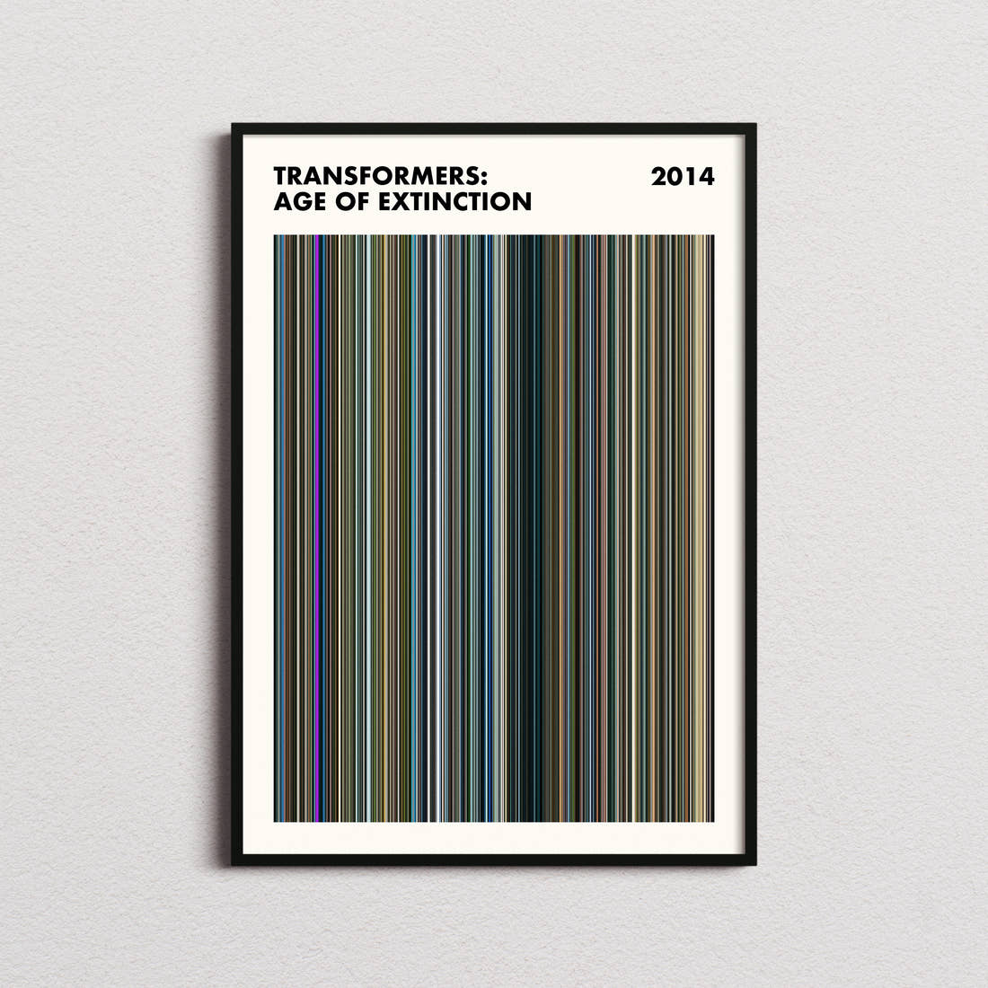 Transformers: Age of Extinction Movie Barcode Poster - Simplified