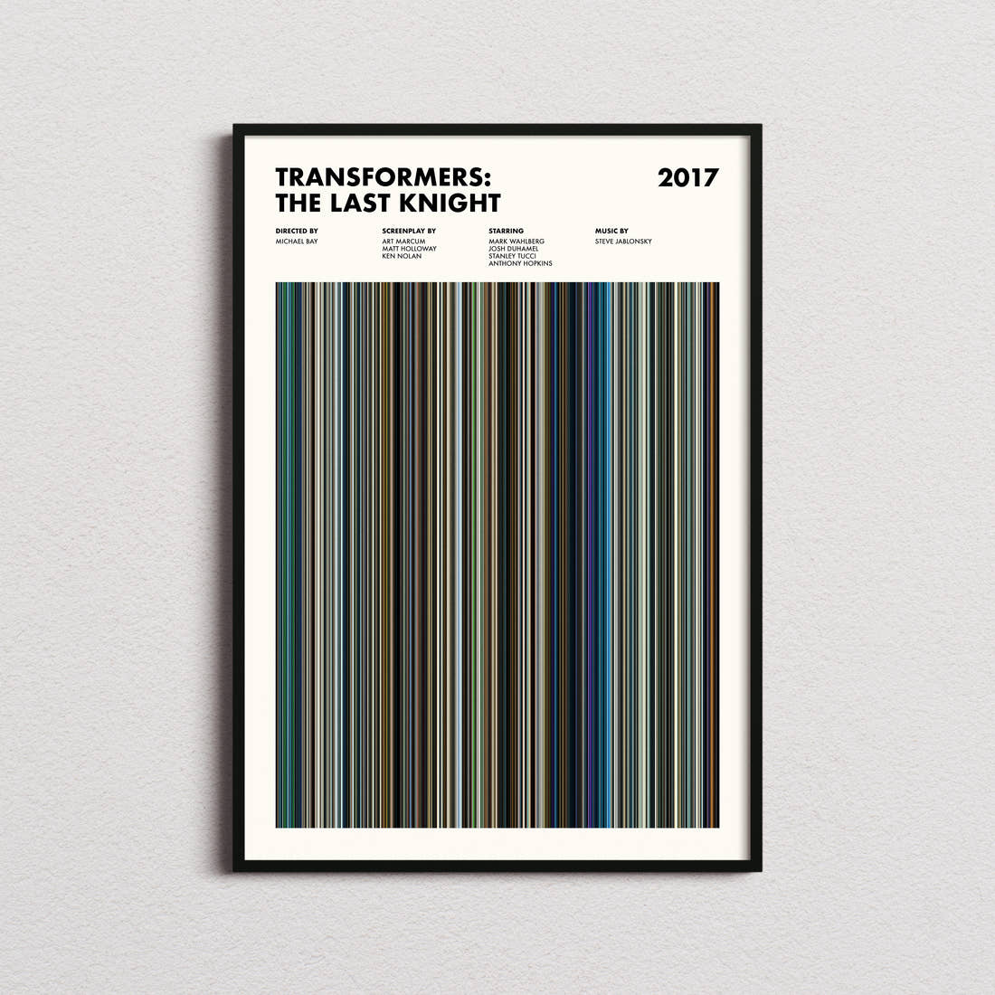Transformers: The Last Knight Movie Barcode Poster