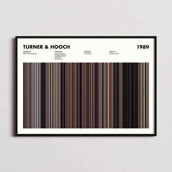 Turner and Hooch Movie Barcode Poster