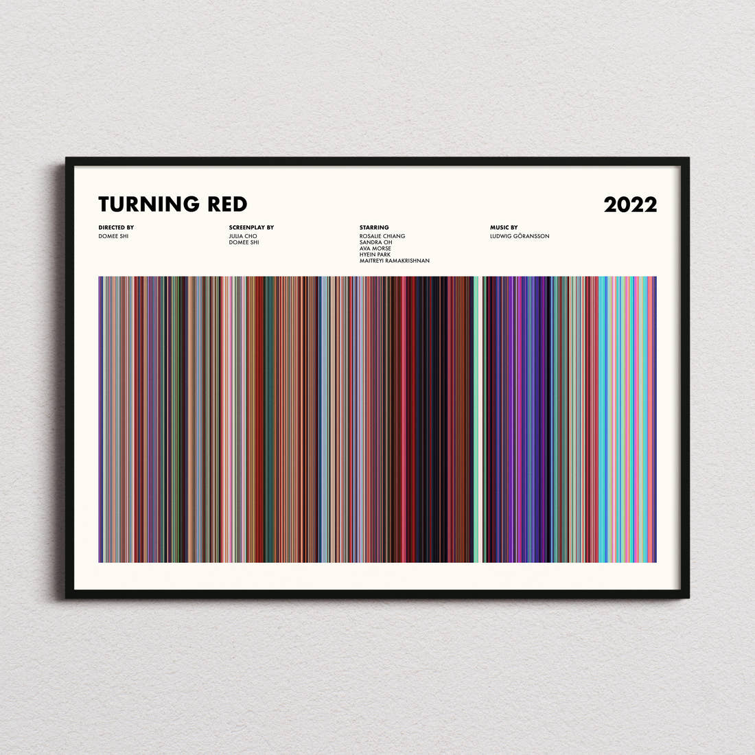 Turning Red Movie Barcode Poster