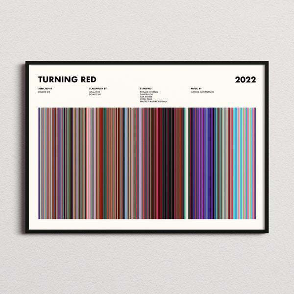 Turning Red Movie Barcode Poster