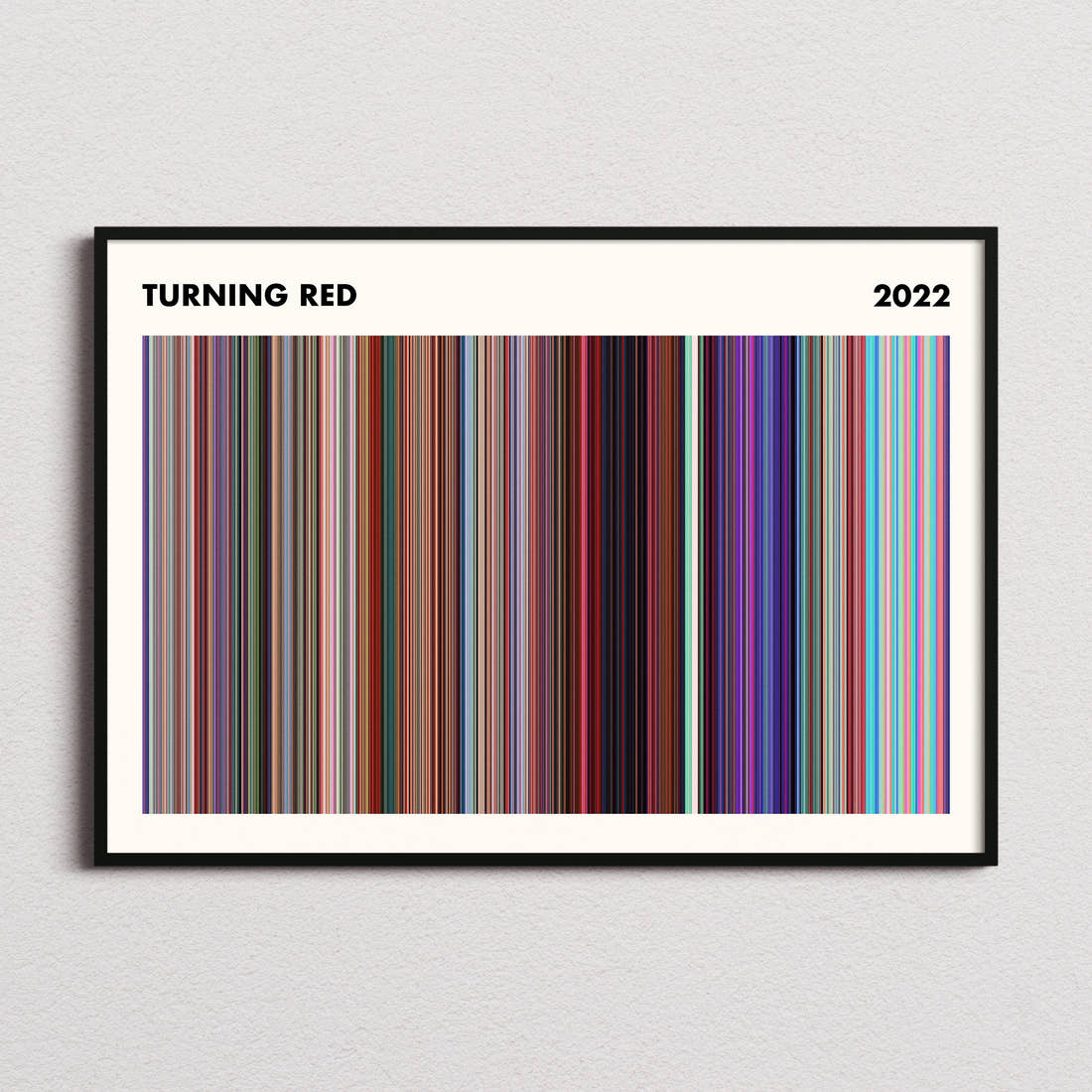 Turning Red Movie Barcode Poster - Simplified