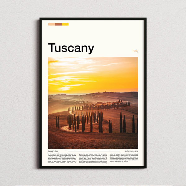 Tuscany - Cypress Trees At Sunset - Travel Print