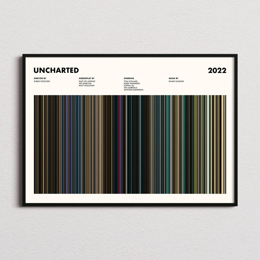Uncharted Movie Barcode Poster